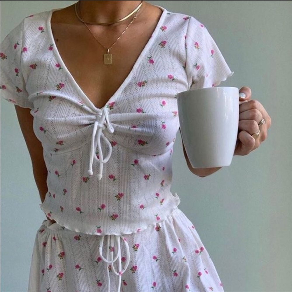 For love and lemons blossom pointelle top